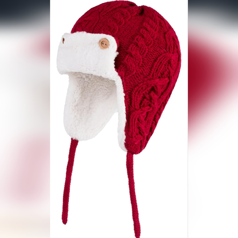 Cozy Red Knit Kids Winter Hat